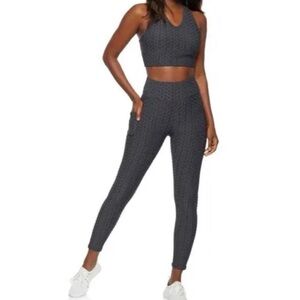 Black Textured Activewear Set